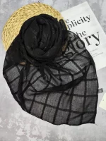روسری حریر گل برجسته نگینی